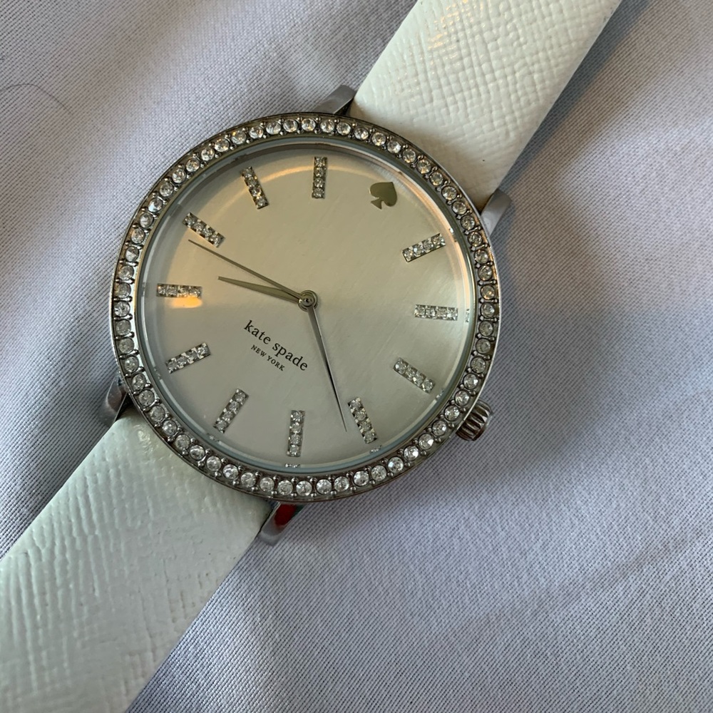 LIKE NEW White Diamond Studded Kate Spade ♠️ Watch